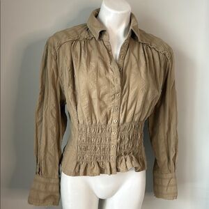 Free People Cotton Detailed Waist Blouse size S/P EUC